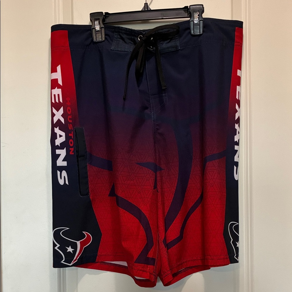 Texans NFL Men's Swim Shorts - Red and Blue size 34